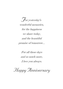 Inside: Anniversary ANV305 - Inside Card