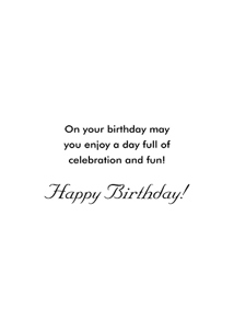 Inside: Birthday BD314 - Inside Card