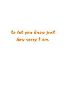 Inside: I'm Sorry SRY304 - Inside Card
