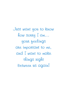 Inside: I'm Sorry SRY306 - Inside Card