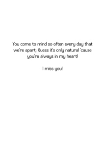 Inside: I Miss You MSU304 - Inside Card