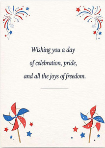 Inside: July 4th JU4309 - Inside Card