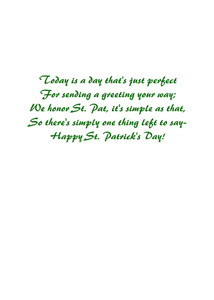 Inside: St. Patrick's Day SPD307 - Inside Card
