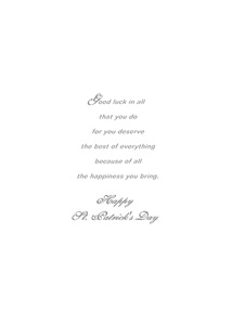 Inside: St. Patrick's Day SPD310 - Inside Card