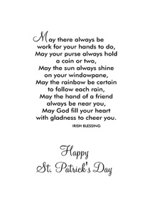 Inside: St. Patrick's Day SPD312 - Inside Card