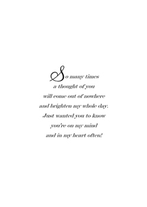 Inside: Thinking Of You TOY301 - Inside Card